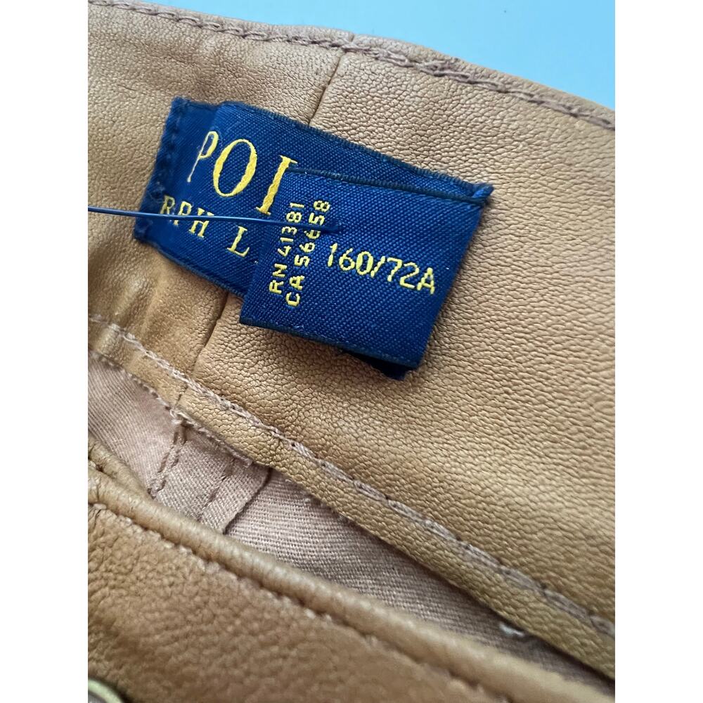 Polo Ralph Lauren Women's Lambskin Leather Legging Jeans Pants Brown Size 4 $998 - Picture 9 of 16